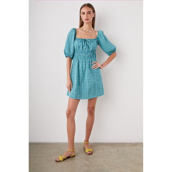 RAILS Brenda Check Cotton Blend Mini dress Size L - Picture 1 of 13